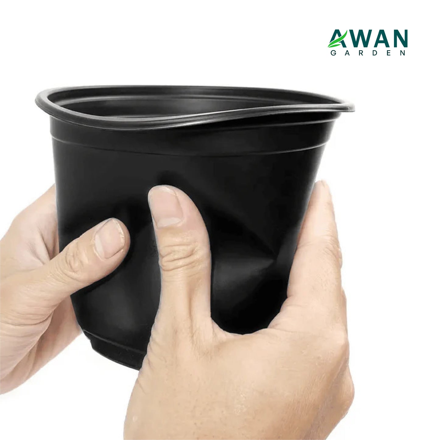 Black Plastic Pots 4 Inches Set of 12 Pieces