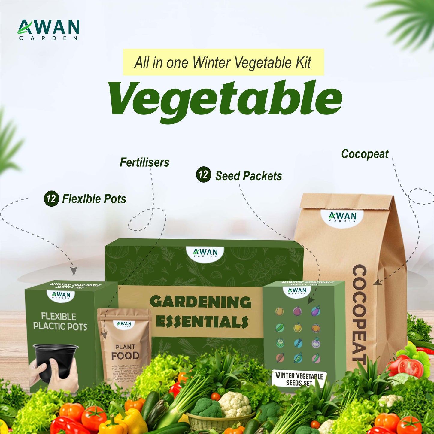 Awan Garden Vegetable Grow Kit