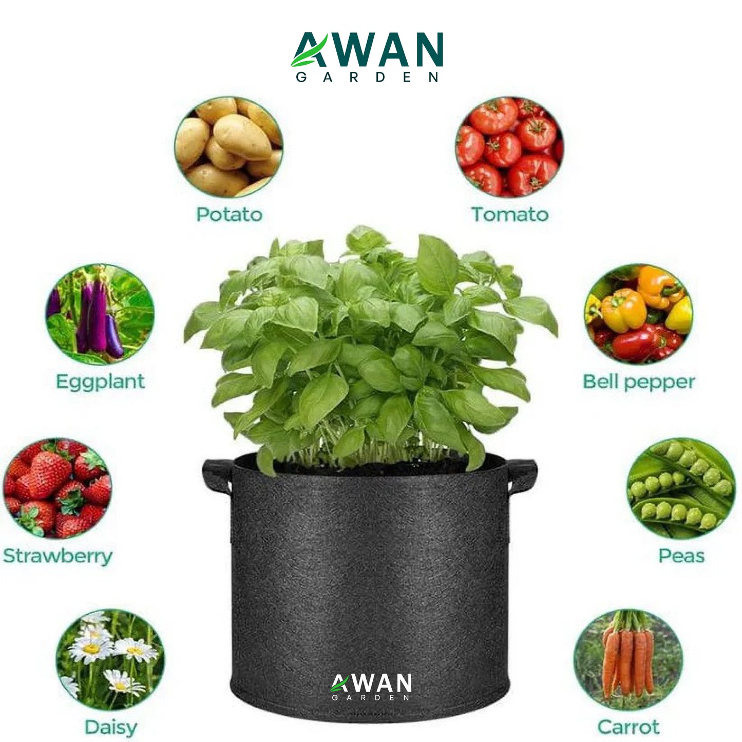 15 Gallon Grow Bag With 4 Handles