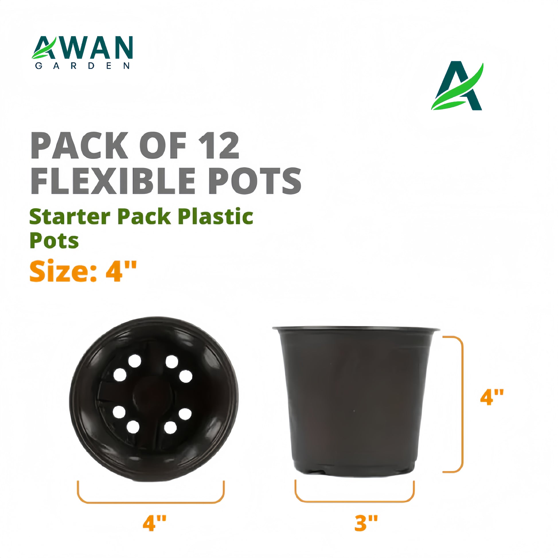 plastic plant pots 12 inch Black Plastic Pots 4 Inches – Awan Garden